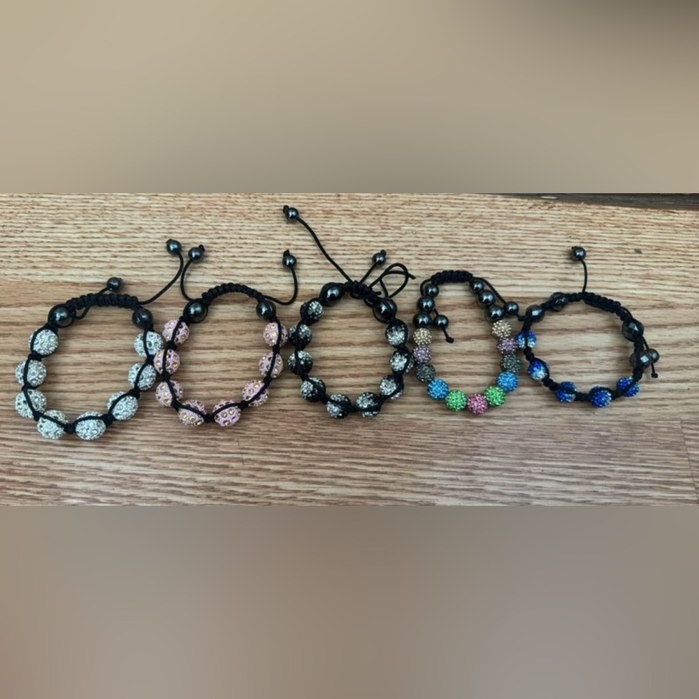 Set of 5 Shamballa Bracelets